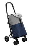 Playmarket Panier Pliable Playmarket Go Four, Quatre Roues, Bleu et Gris