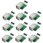 10 Pcs DIY Mâle Connecteur/MINI MICRO USB Adaptateur DIP 2.54mm 5pin Connecteur B Type USB2.0 Femelle PCB Converter USB 3.0.[V629]