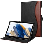 FINTIE Coque pour Tablette Samsung Galaxy Tab A8 2021 10.5” (SM-X200/SM-X205/SM-X207) - Housse Fixation à Multipositions Etui avec Poche de Document Veille/Réveil Automatique, Noir/Brun