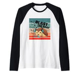 Hedgehog with Headphones Music Player Sound Waves Rhythm Raglan Baseball Tee