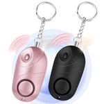 Flintronic Alarme Personnelle, 2 Pièces 140DB Alarme de Poche, Porte Cle Alarme Portative, Alarme de Sécurité d'urgence avec Lumières LED, Porte Clé Alarme pour Les Enfants, Femmes et Personnes âgées