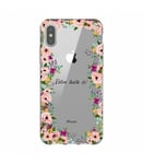 Coque Iphone X XS Fleur 14 personnalisee rose transparent