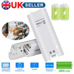 2PC Battery Pack 2800mAH Rechargeable Battery Pack White for Nintendo Wii Remote