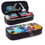 Super Smash Bros Mario étui à Crayons en Cuir pour école Bureau Stylo étui Porte-Pochette Papeterie Maquillage cosmétique Double Sac à glissière