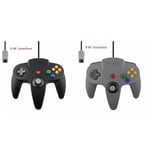 2-pack Klassisk Trådbunden N64-kontroll Retrospel 64-bitars Spelkontroll Joystick Ersättningskontroll 17 2pcs