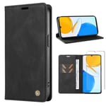 Verre trempé+Etui pour iPhone 6-7-8-SE 2020 4.7", Portefeuille Fentes Cartes Housse Antichoc Cuir PU Portefeuille Etui - Noir YKT4