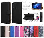 For Alcatel 1s 2020, 5028y, Leather Wallet Phone Case Cover + 9h Tempered Glass