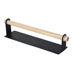 ColdShine Wall Towel Holder Towel Bar Wall Mounted Kitchen Roll Holder Wooden Toilet Roll Holder Hanging Roll Paper Towel Holder Black