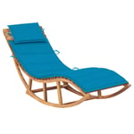 Transat Chaise Longue Bain De Soleil Lit De Jardin Terrasse Meuble D'extérieur À Bascule Avec Coussin Bois De Teck Solide Helloshop26 02_0012960