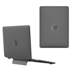 Macbook Pro 14 M1/M2/M3 (2021-2023) Plastik Cover m. Ståfunktion - Frosted Svart