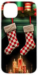 iPhone 14 Plus Christmas Stockings Hung by the Fireplace Case