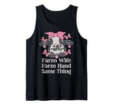 Vintage Farm Wife Farm Hand Same Thing Valentine's Day Cow Tank Top