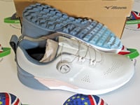 mizuno genem wg gore-tex boa waterproof golf shoes grey/china blue uk size 8.5