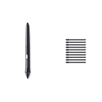 Wacom Pro Pen 2 (KP504E) - Compatible with Intuos Pro, Cintiq, Cintiq Pro & MobileStudio Pro & ACK22211 Kit 10 Standard Tips for Pro Pen 2, Black