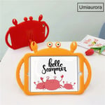 (IPad 7 8. 9. 10.2 Orange Crab)Lasten suojakuori iPadille 2 3 4 Pehmeä Silicon Child Lovely Stand tabletin suojus iPadille 6th 9,7 tuumaa 2018 Mini 5 4 3 2 Air 2 7. sukupolvi 10.2 tietokonekuoret ja -kuoret