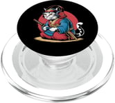 Japon Kawaii Cat Samurai Casque Casque Manette de Jeu Vidéo PopSockets PopGrip pour MagSafe