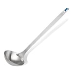 Tasty Stainless Steel Soup Ladle, Soup Spoon with Modern Handle and Silicone Loop, Kitchen Ladle Spoon for Serving Soup, Dimensions: 29.5x7.7cm, Colours: Silver & Blue