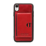 Pierre Cardin Leather Stand Cover (iPhone Xr) - Punainen