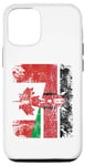 Coque pour iPhone 13 Demi drapeaux canadiens kenyans | Kenya Canada vieilli vintage