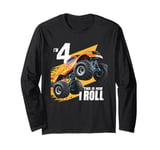 4 Year Old Shirt 4th Birthday Boy Monster Truck Car T Shirt Long Sleeve T-Shirt