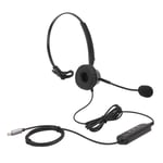 Telephone Headset With Mic USB C To USB 3.5mm Noise Cancelling Single Ear Office