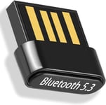 Adaptateur Bluetooth Pc, Usb Bluetooth 5.3 Dongle Edr Clé Bluetooth Pour Pc, Ordinateur De Bureau, Ordinateur Portable Compatible Avec Windows 11/10/8.1/7 (Black) (\U200Ebt5.3)[PCZ230309]