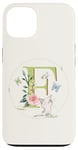 Coque pour iPhone 13 Monogramme mignon avec lettre initiale de chat F