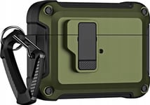 Hurtel Pro Armour Airpods Case With Hook - Airpods 4 Olive