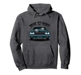 Vintage Skeleton Car Drive Into The Night | Spooky Halloween Pullover Hoodie