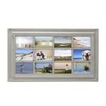 MELANNCO Cadre de collage de fenêtre pour mur, décoration murale, ferme, cadre photo, affichage des photos de 10,2 x 15,2 cm, 43,2 x 73,6 cm, 12 ouvertures, gris vieilli