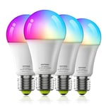ANWIO 8.5W Ampoule LED E27 WiFi Intelligente, Ampoule Connectée Alexa, Tuya  App Et Smart Life, RGB Ampoule A60, Pas de Hub requis, Lot de 4 :  : Luminaires et Éclairage