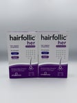 2x Vitabiotics Hairfollic Woman - 60 Tablets/Capsules Advanced Healthy Hair New