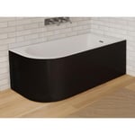 Vente-unique.com Baignoire d'angle - 240L - 170 x 75 x 58 cm - Noir brillant - Angle droit - ANIKA