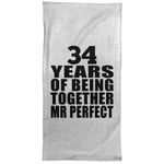 34th Anniversary 34 Years Of Being Mr Perfect - Hand Towel 15x30 inch Soft Kitchen Tea Dish Cloth - for Wife Husband Wo-men Her Him Couple Wedding Birthday Anniversary Mother’s Father’s Day