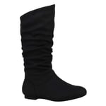 stiefelparadies Femme Bottes Souples doublé Chaud 152419 Noir 36 Flandell