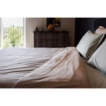 Drap housse percale pur coton peigné longues fibres 80 fils/cm² avec bonnet de 35 cm Vent Du Sud Couleur: Pêche - Taille de drap housse: 90 x 190 cm