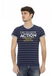 Trussardi Action Mens Blue Cotton T-Shirt - Size X-Large