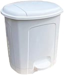 SAFRI Plastic Inner Buckets Trash Bin Indoor Outdoor Use Dustbin Garbage Can Kitchen Home Office Bathroom Paper Waste Pedal Basket (White, 21 Litre)