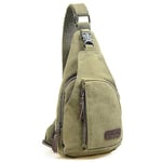 Herr Canvas Axelväska Vandring Crossbody Militär Armé Ryggsäck Sling Bröstväskor