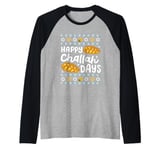 Happy Challah Days Funny Hanukkah Chanukah Men Women Kids Raglan Baseball Tee