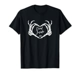 Dead Inside Funny Skeleton Hands Heart Halloween Costume T-Shirt