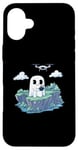 Coque pour iPhone 16 Plus Drone drôle fantôme volant Halloween RC Quadrocopter fantôme