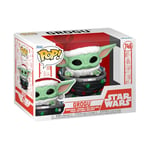 Funko Pop! Star Wars: Mando Holiday - Grogu (The Child, Baby Yoda) Pram - The Mandalorian - Figurine en Vinyle à Collectionner - Idée de Cadeau - Produits Officiels - TV Fans