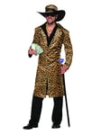 Bristol Novelty 78886 animal Funky Leopard Pimp Jacket and Hat, Men, Multi, Chest Size 42-44-Inch Halloween Halloween