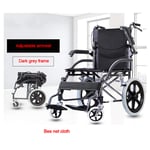 KHXJYC Wheelchair with handbrakes, Lightweight and Foldable Frame, Portable Transit Travel Chair, Standard,Weighs only 11.5kg,E