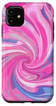 iPhone 11 Swirl Pink Color Illustration Pattern Abstract Art Case