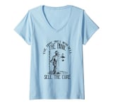 Womens The Same Ones Who Sell The Panic Sell The Cure Plague Doctor V-Neck T-Shirt