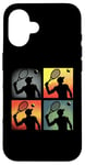 Coque pour iPhone 16 Joueur de tennis Pop Art - Amateur de tennis vintage