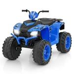 DREAMADE Quad Électrique 24V Enfants 3-8Ans,Voiture Électrique Enfants avec Vitesse Réglable,Démarrage Lent,Lumières LED,Musique,Véhicule Électrique Charge 35KG pour Garçons Filles (Bleu)