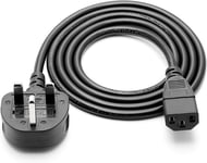 1.5M UK Computer/Monitor PC Power Supply Cable, 10A 250V 3 Prong Power Cord